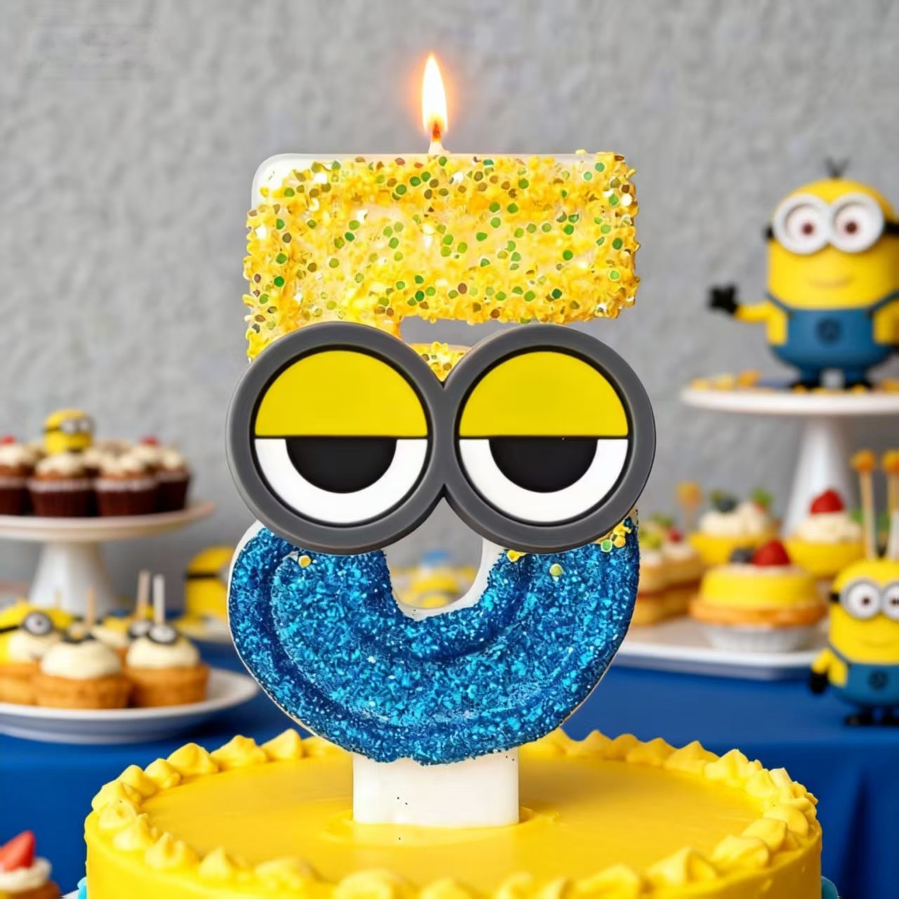 Musical Instrument Gong - Yellow Banana Man Candle Number 0-9