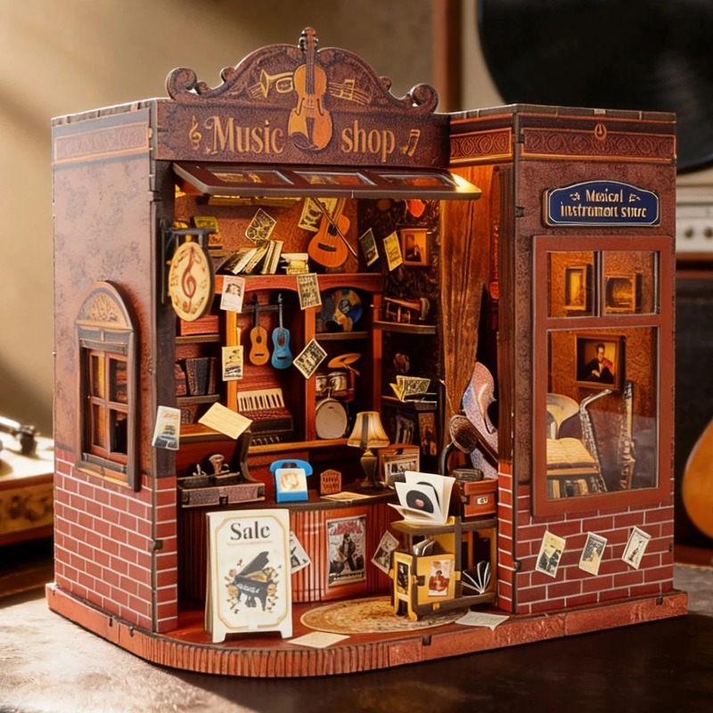 Musical Instrument Shop - DIY Book Nook Shelf Insert Kit