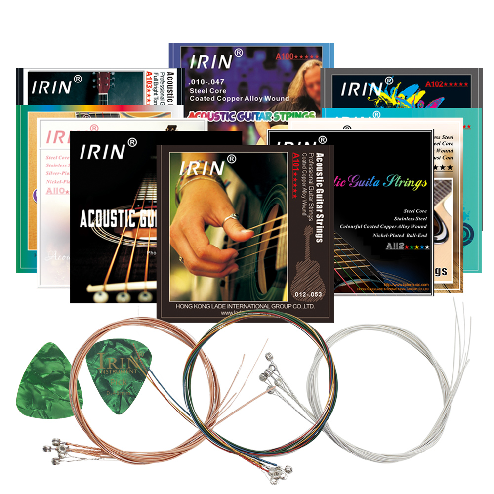 Musical Instrument Strings - IRIN Acoustic Guitar Strings with Picks