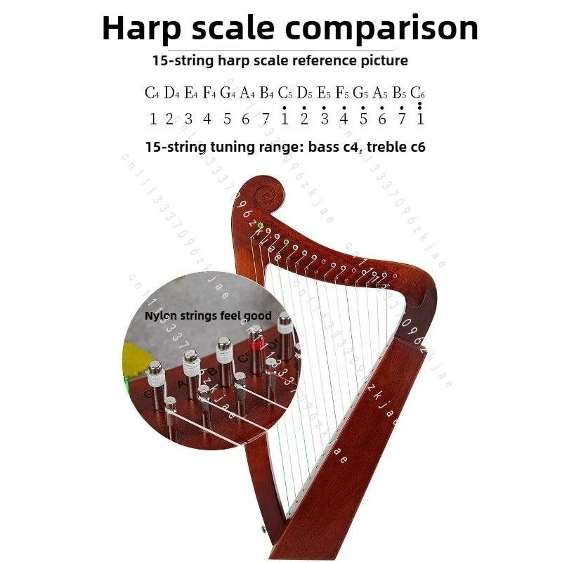 Handmade 15 Tone Harp Sound Th - огляд і ціна Musical Instrument Strings