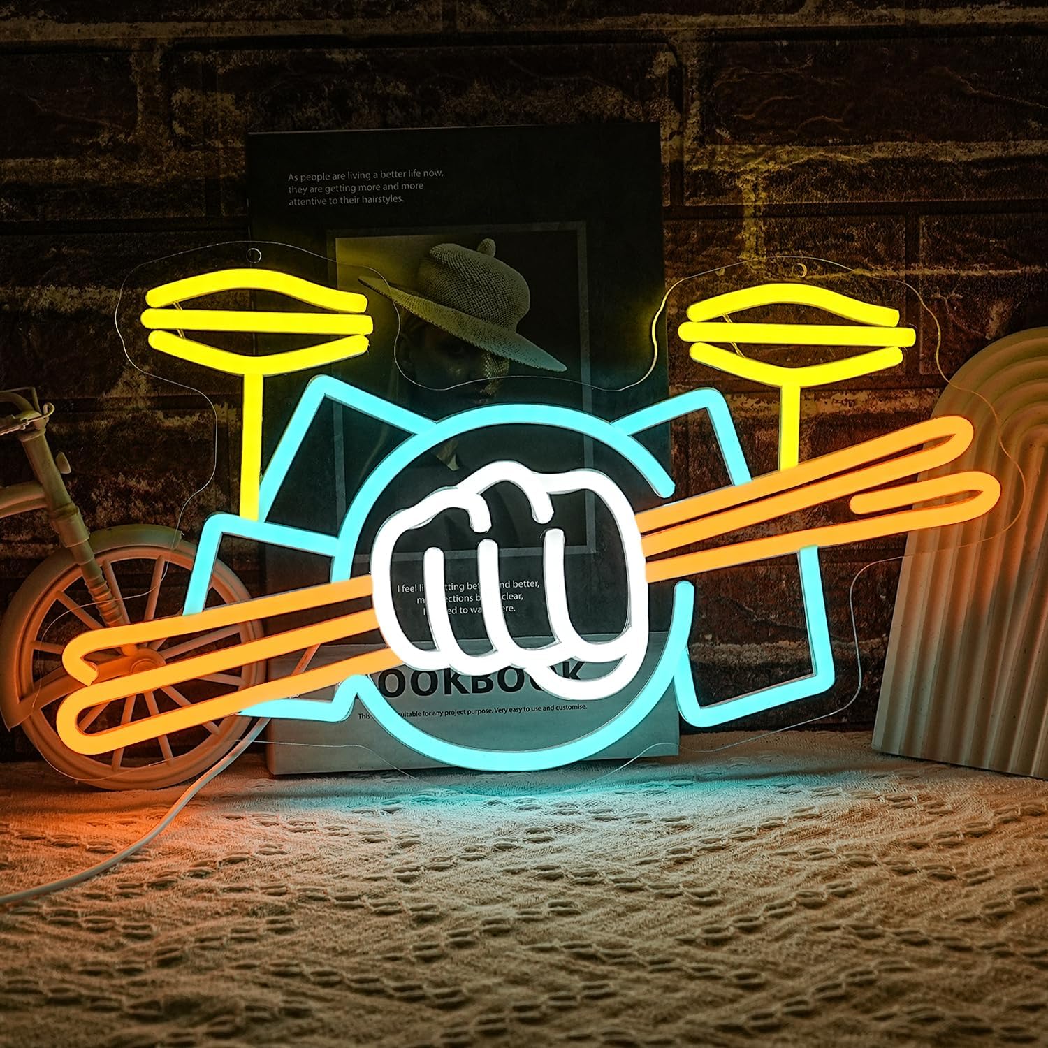 Drum Set Neon Sign USB Powered - огляд і ціна Musical Instruments