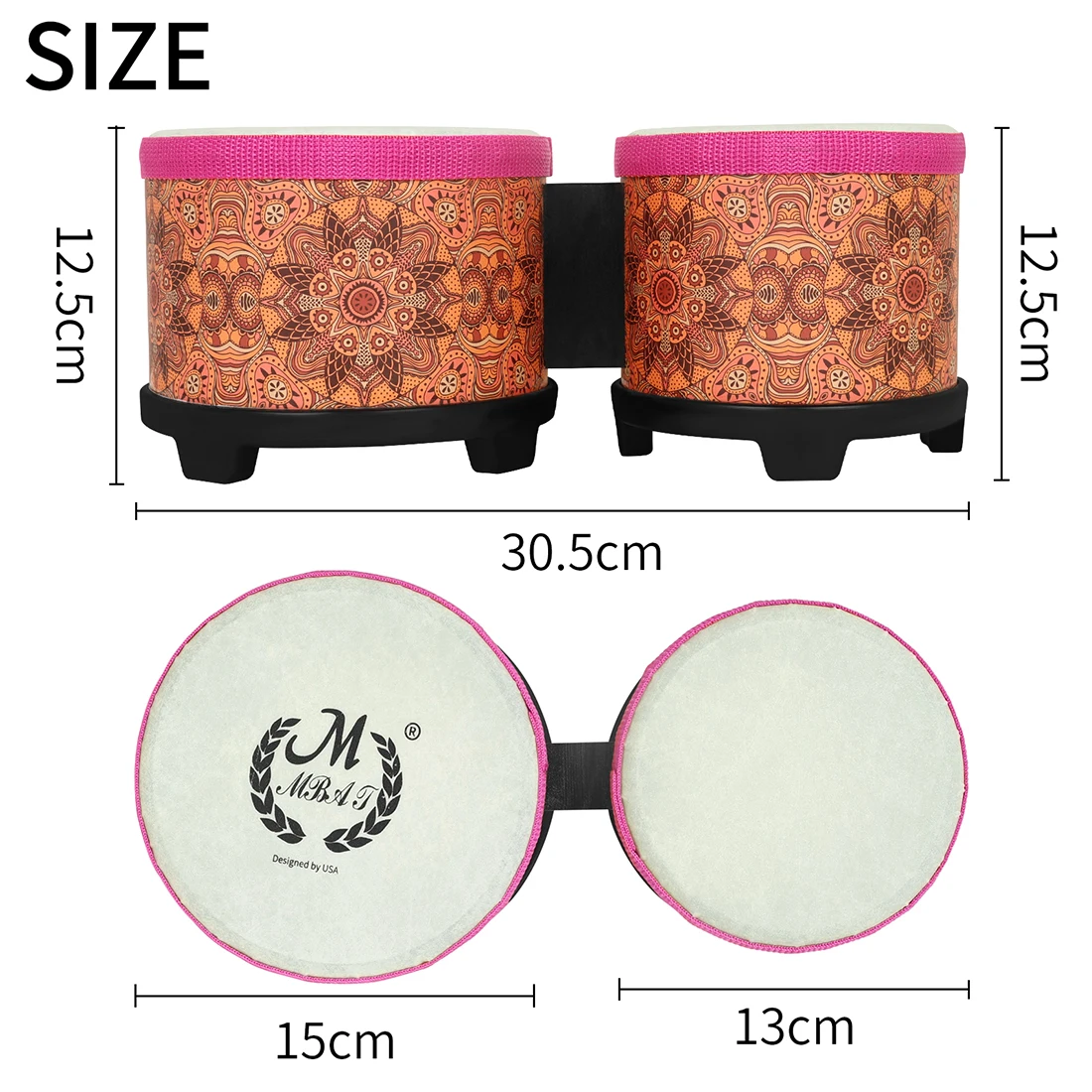 Portable 5+6 Inch Bongos Drum  - огляд і ціна Bongo Drum Set