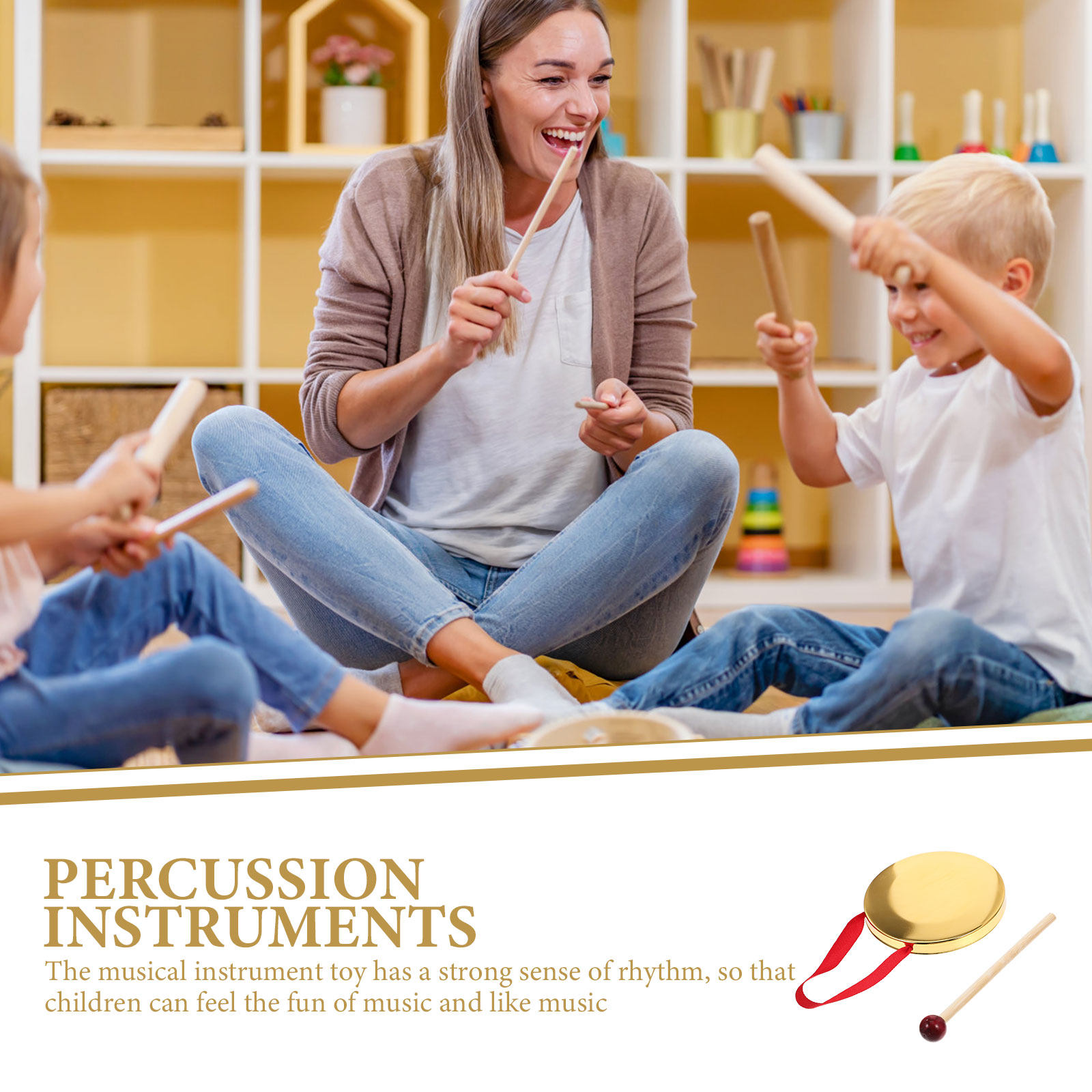 1Set Hand Held Gong Small Meta - огляд і ціна Musical Instrument Gong