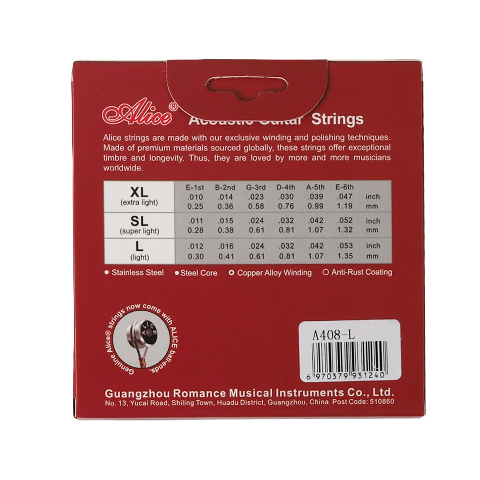 Alice A408  Full set Acoustic  - огляд і ціна Musical Instrument Strings